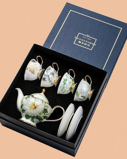 Luxurious Portable Tea and Coffee Set with Stylish Lazy Saucers