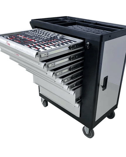 Customizable 260-Piece Auto Tool Trolley Cabinet for Ultimate Organization