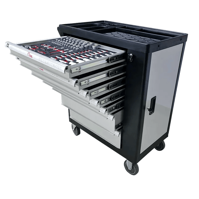 Customizable 260-Piece Auto Tool Trolley Cabinet for Ultimate Organization