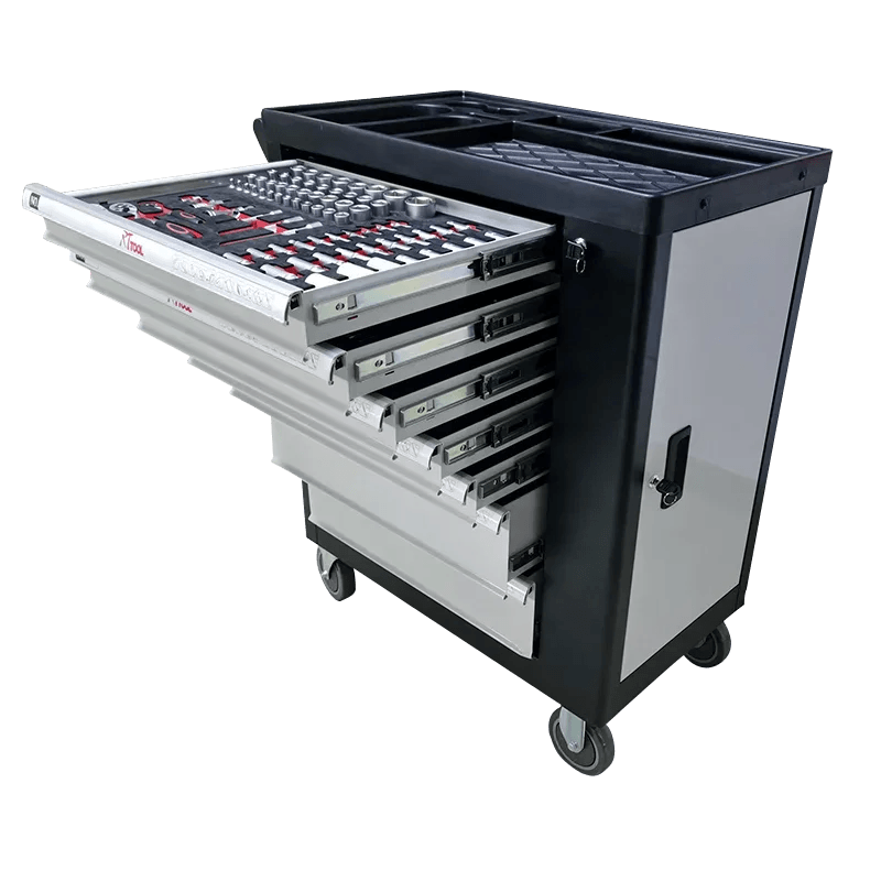 Customizable 260-Piece Auto Tool Trolley Cabinet for Ultimate Organization