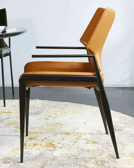 Sleek Modern Leather Dining Chair with Italian Flair