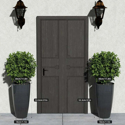 Set of 2 Elegant 21-Inch Outdoor Planters with Modern Design