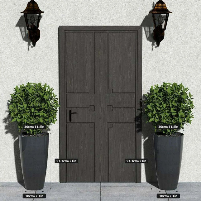 Set of 2 Elegant 21-Inch Outdoor Planters with Modern Design