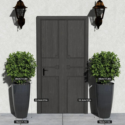 Elegant Set of 2 Tall Outdoor Planters - 21 Inch