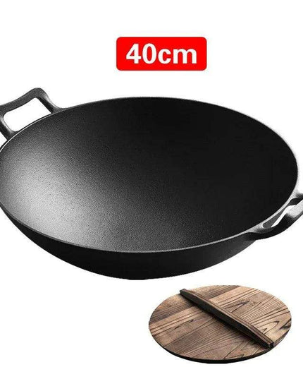Effortless Cast Iron Skillet with Double Ears - Say Goodbye to Greasy Fumes and Sticking