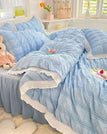 Blue / Skirt Bed Sheet / Super King 220x240cm