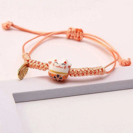 Charming Red Cord Lucky Cat Bracelet - A Thoughtful Gift for Women and Girls