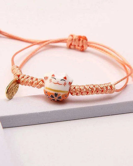 Charming Red Cord Lucky Cat Bracelet - A Thoughtful Gift for Women and Girls