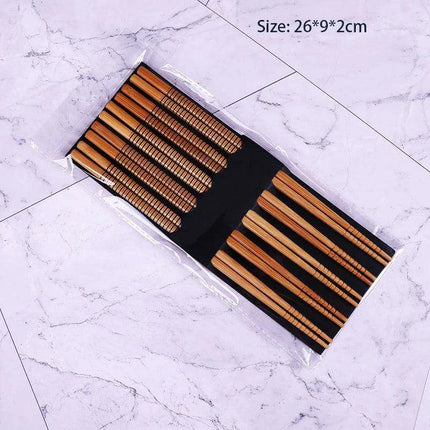 Eco-Friendly Bamboo Chopsticks Set - 5 Pairs for Sushi and Asian Delicacies