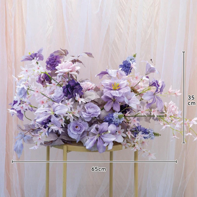 Lavender Hydrangea Silk Flower Row – Wedding Arch & Centerpiece