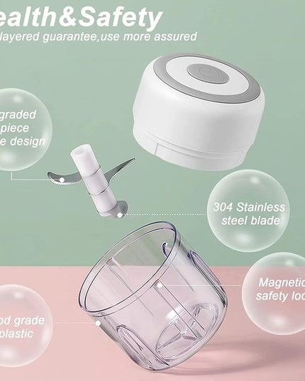 Compact Electric Garlic Chopper with Quick-Slice Technology and Adjustable Capacity
