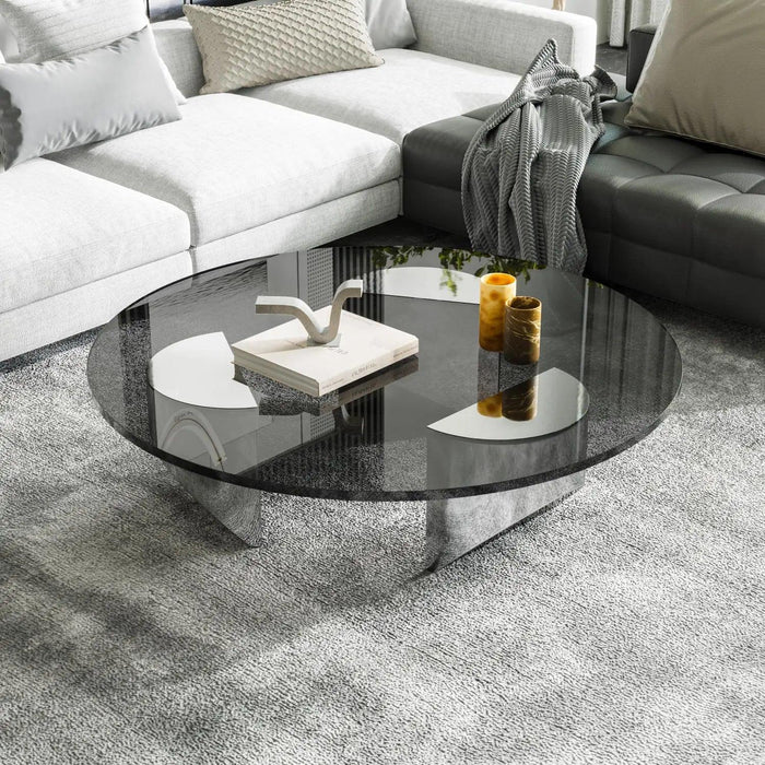 Elegant Nordic Transparent Round Coffee Table