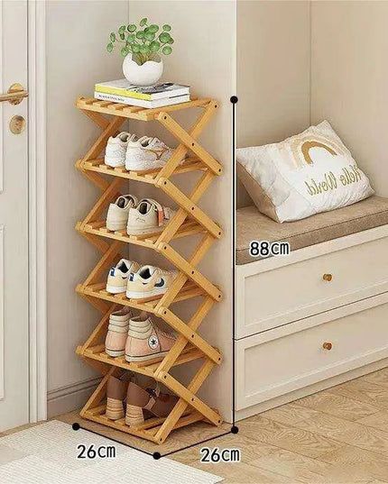 Elegant Expandable Bamboo Shoe Storage Rack with Customizable Tier Options