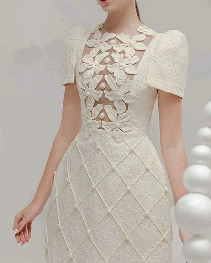 Elegant Floral Embroidered A-line Evening Gown