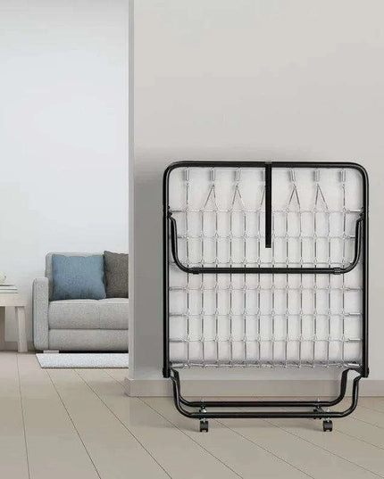 Portable Folding Guest Bed with Memory Foam Mattress and Durable Steel Frame on Wheels