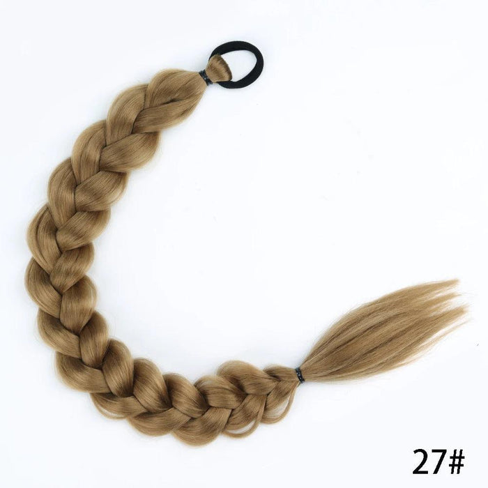 Chic Transformation: 24-Inch Long Twist Braid Ponytail Extensions for Effortless Elegance