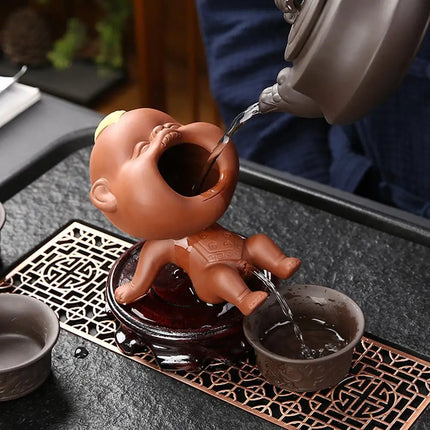 Cute Purple Sand Urine Boy Tea Pet Household Can Raise Tea Table Ornam