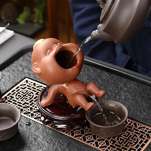 Cute Purple Sand Urine Boy Tea Pet Household Can Raise Tea Table Ornam