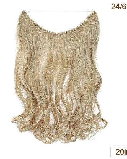 20-Inch Versatile Adjustable Invisible Wire Hair Extensions - Curly and Sleek Options