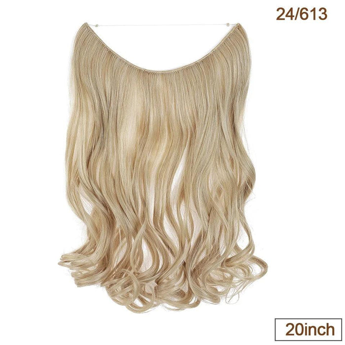 20-Inch Versatile Adjustable Invisible Wire Hair Extensions - Curly and Sleek Options