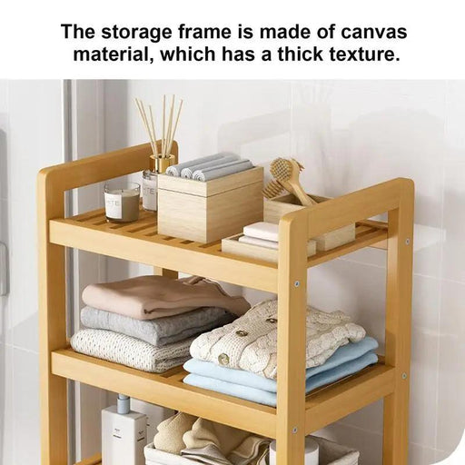 Stylish Bamboo Laundry Hamper with Tilt-Out Basket and Multi-Tier Shelving Unit