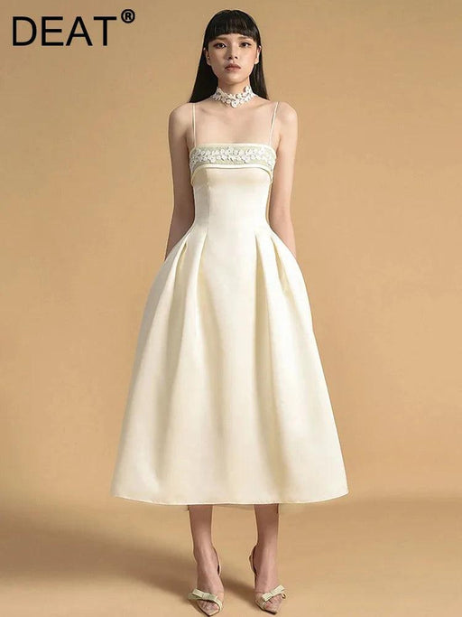 Chic Embroidered Strapless High-Waisted Evening Dress for Women