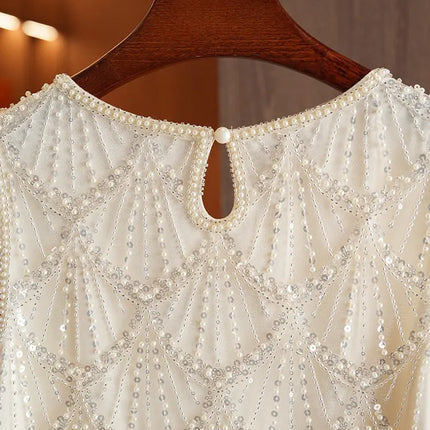 Women's Sleeveless Beaded & Sequined Blouse