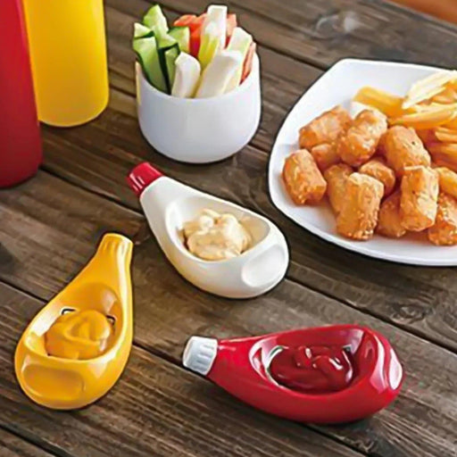 Quirky Tomato and Mustard Shaped Ceramic Dipping Bowls for Elegant Entertaining