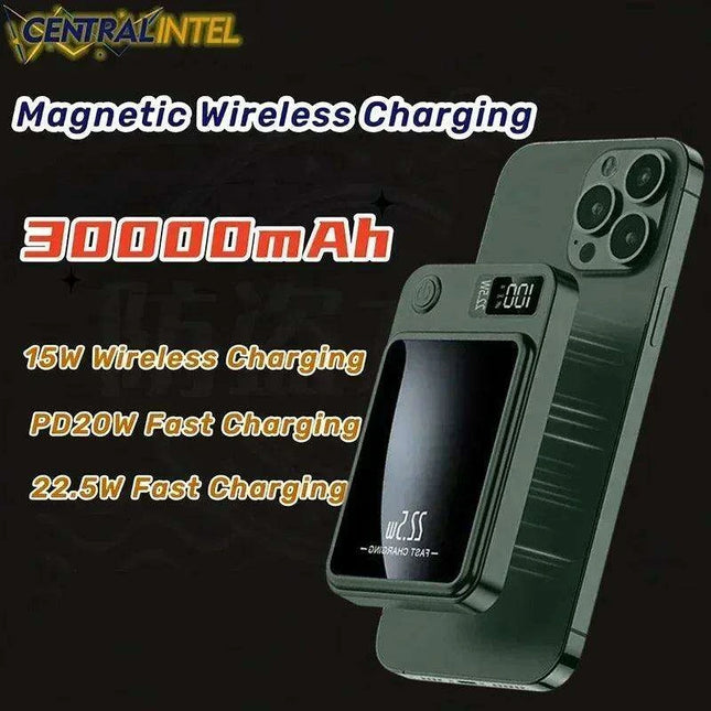 Ultimate 30,000mAh Wireless Power Bank - 22.5W Fast Charging with Magnetic Capability