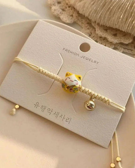 Adjustable Maneki Neko Charm Bracelet - The Perfect Gift for Cat Enthusiasts