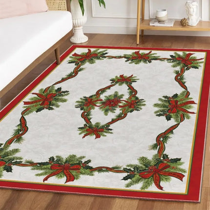 A20MaoX Christmas Rug - Washable Festive Door Mat for Living Room Deco