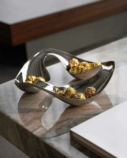 Scandinavian-Inspired Handcrafted Stainless Steel Snack Bowl and Serving Tray for Desserts and Condiments