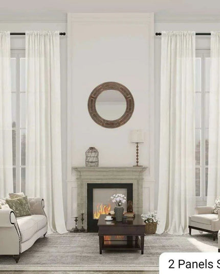 Elegant Rustic Linen Blend Drapes - Perfect for Privacy and Style in Any Room