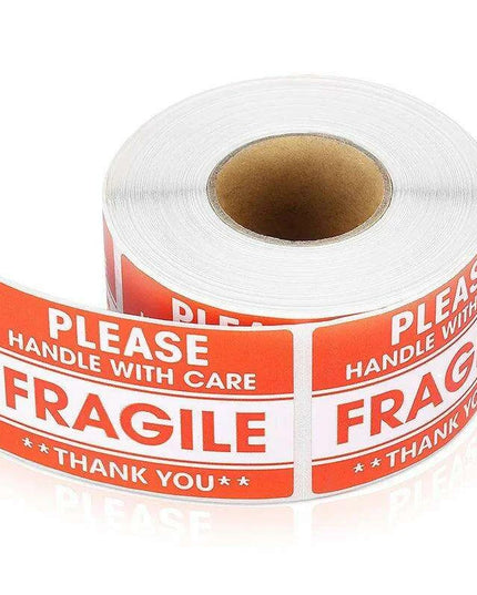 100PCS Premium Fragile Shipping Stickers - High-Visibility Handle with Care Labels