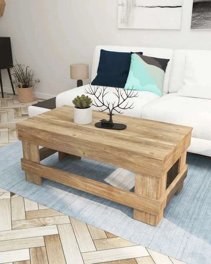 Rustic Reclaimed Wood Coffee Table for Farmhouse Living