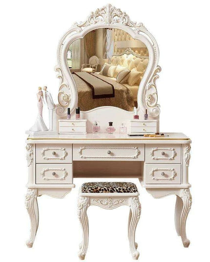 Chic European Minimalist Makeup Vanity Table