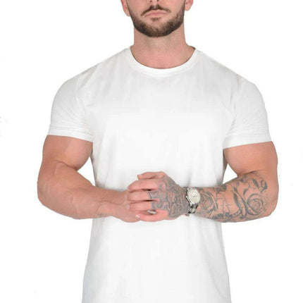 Men's High-Quality Cotton Short Sleeve Workout T-Shirt for Summer Fitness and Gym Activities