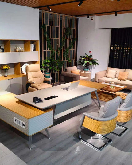 Premium Electric Reclining Office Chair with Integrated Footrest and Ergonomic High Back Support - Luxurious PU Leather Finish