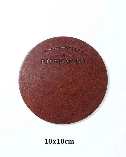 Elegant Handcrafted Italian Leather Coasters - Premium Heat-Resistant Drink Mats