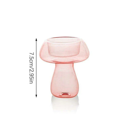 Whimsical Glass Mushroom Candle Holder - Ideal for Nordic Home Decor and Celebratory Events