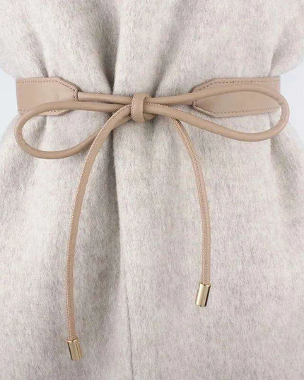 Chic Women's Leather Waist Belt with Stylish Knot Accent