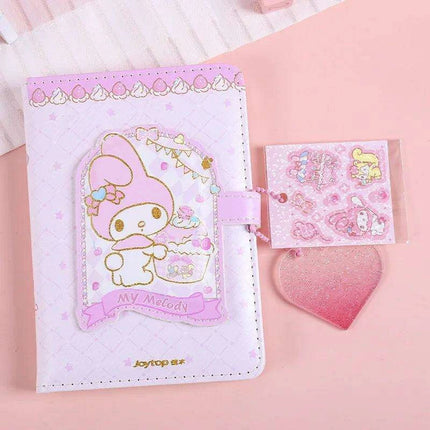 Enchanting Kawaii 6-Ring Journal with Heart and Moon Design