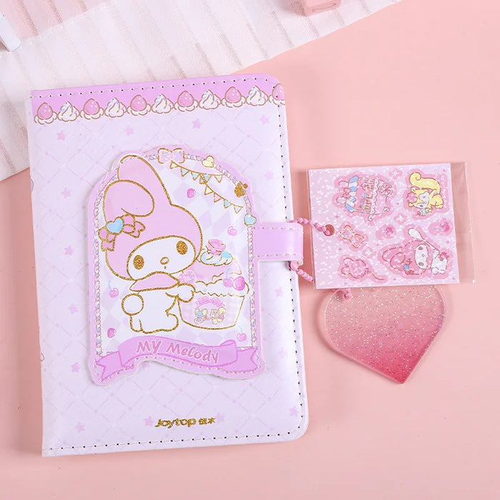 Delightful Kawaii Journal | Whimsical Heart and Moon Patterns | 6 Ring Loose Leaf