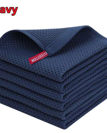 Sustainable Cotton Cleaning Cloths - Set of 5 Ultra-Absorbent Kitchen Towels