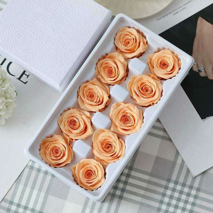 Eternal Blooms: Luxurious 10-Piece Preserved Rose Heads Collection