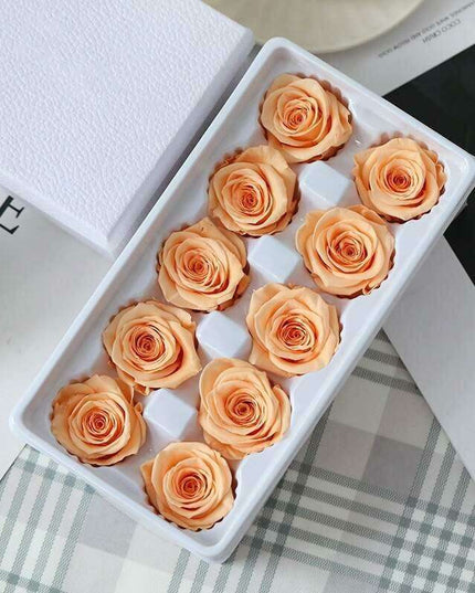 Eternal Blooms: Luxurious 10-Piece Preserved Rose Heads Collection