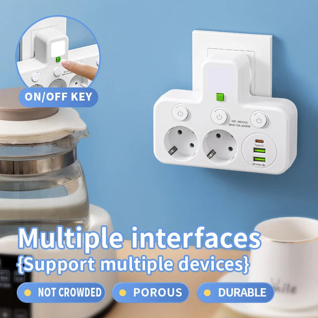 EU Plug Power Strip with USB & Type-C Ports – Multiple Configurations