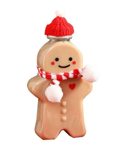 Cheerful Gingerbread Man Holiday Water Bottle for Kids - Ideal Christmas Gift with Multi-Functional Design