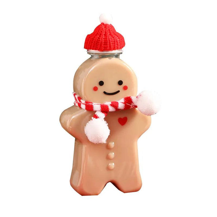 Cheerful Gingerbread Man Holiday Water Bottle for Kids - Ideal Christmas Gift with Multi-Functional Design
