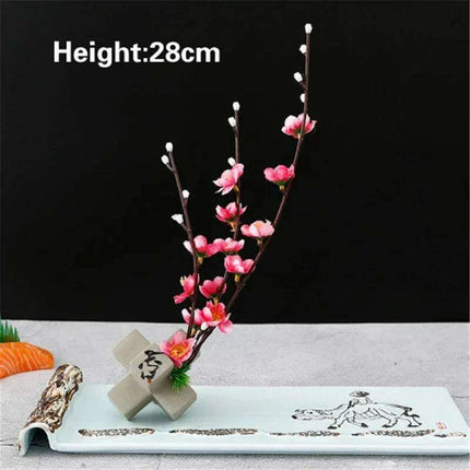 Elegant Plum Blossom Sushi and Sashimi Serving Set with Bento Mold